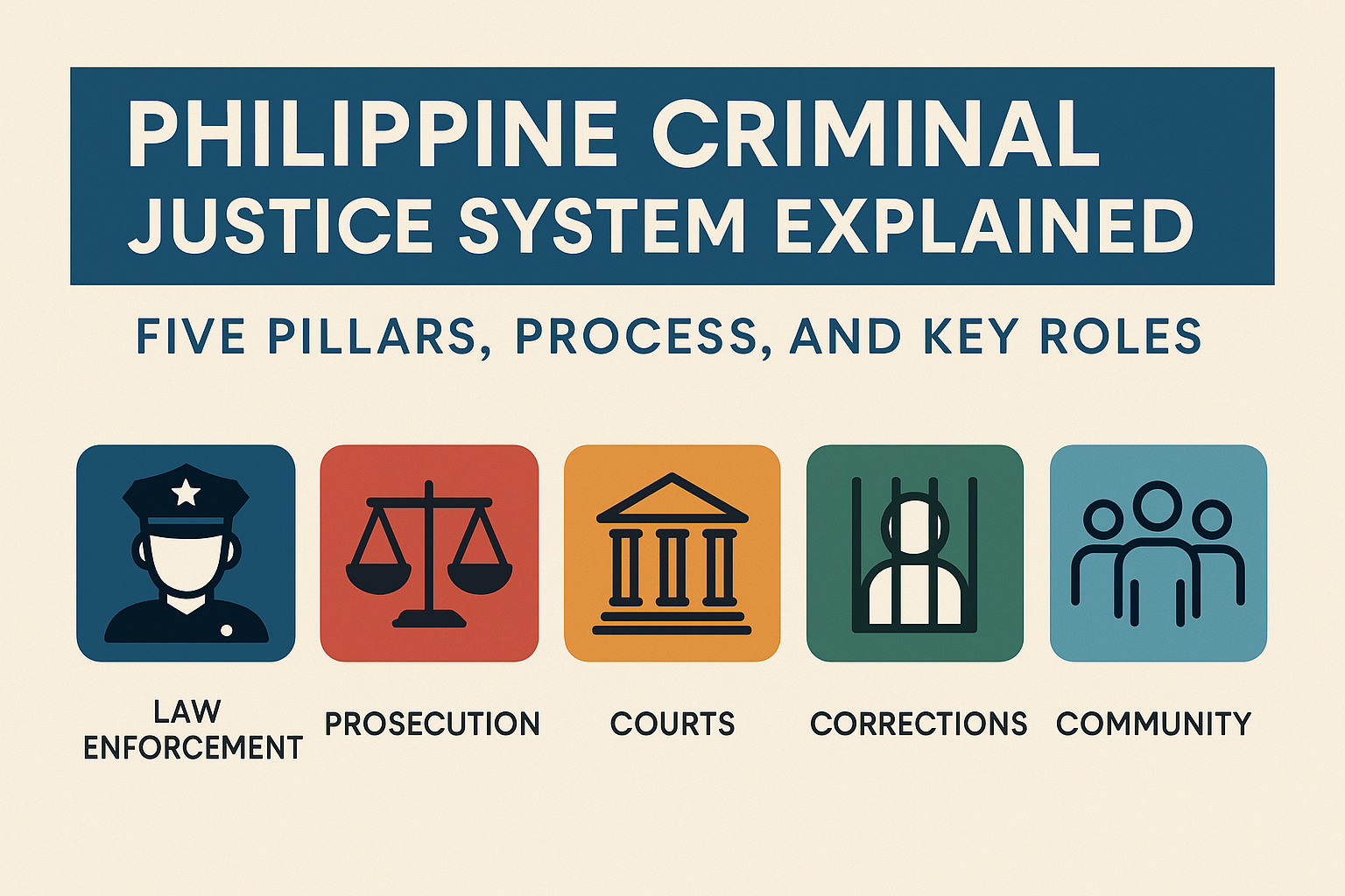 Read more about the article Philippine Criminal Justice System Explained: Five Pillars, Process, and Key Roles