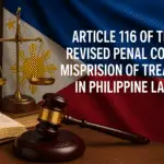 Article 116 of the Revised Penal Code: Misprision of Treason in Philippine Law